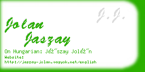 jolan jaszay business card